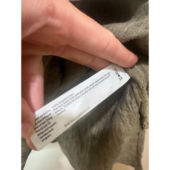 Eileen Fisher Sz 2X Washed Organic Linen Delave Stand Collar Jacket + Pants Set - Picture 12 of 13